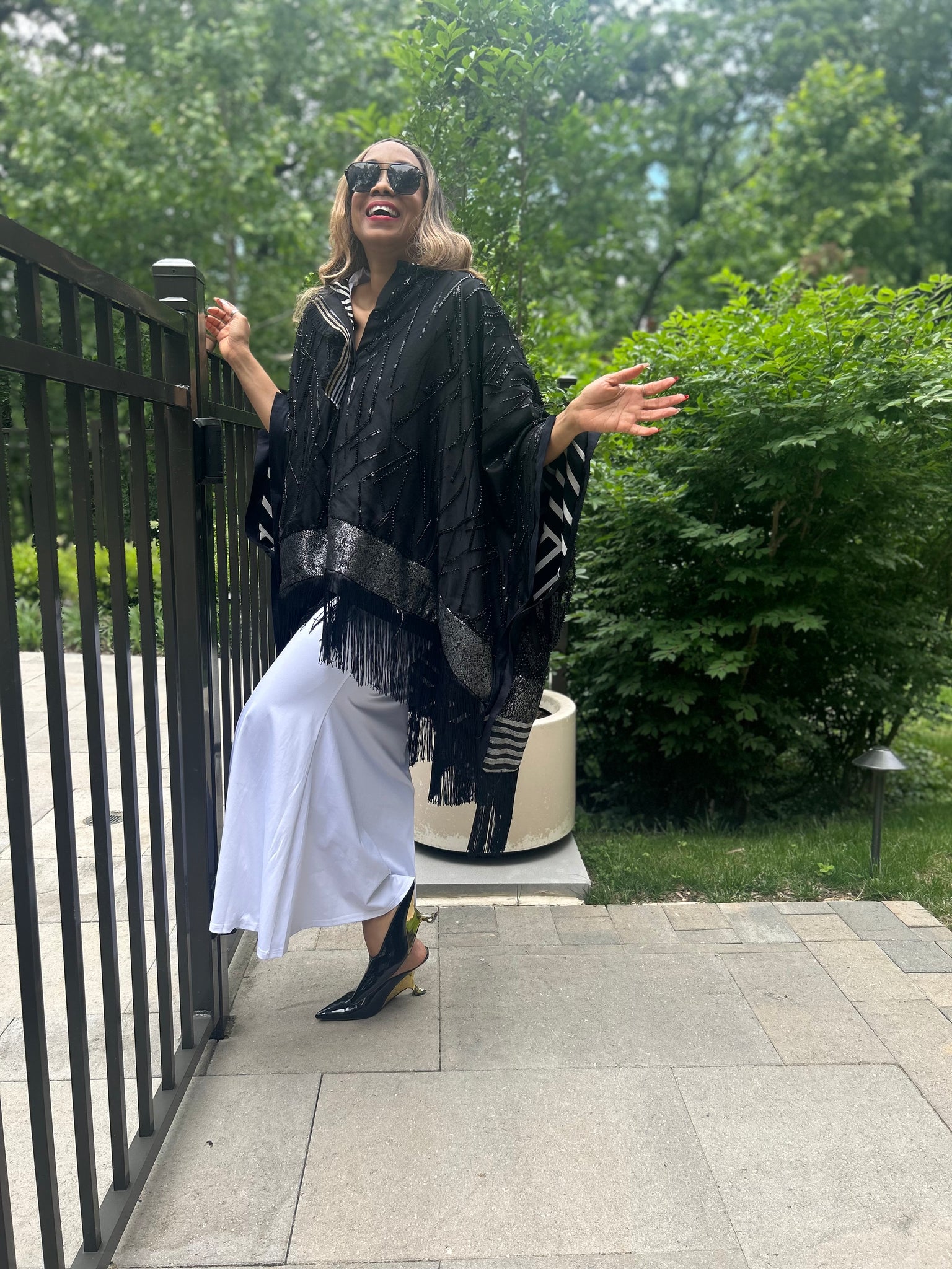 The Embellished Reversible TAYO Cape, Maxi Length