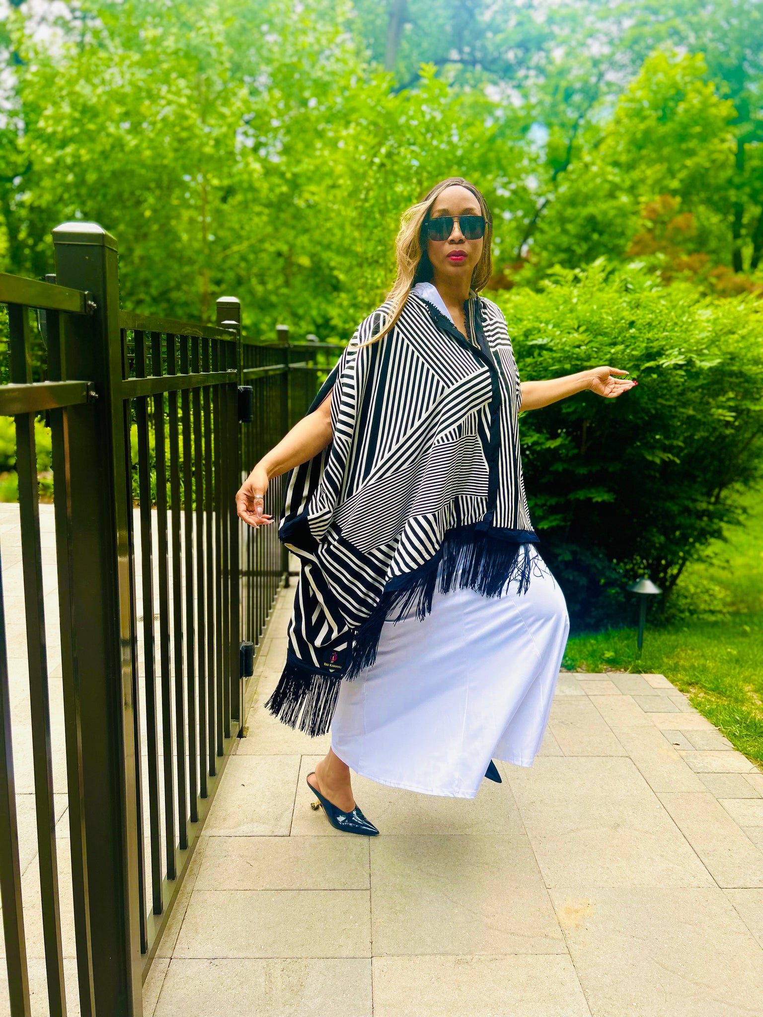 The Embellished Reversible TAYO Cape, Maxi Length