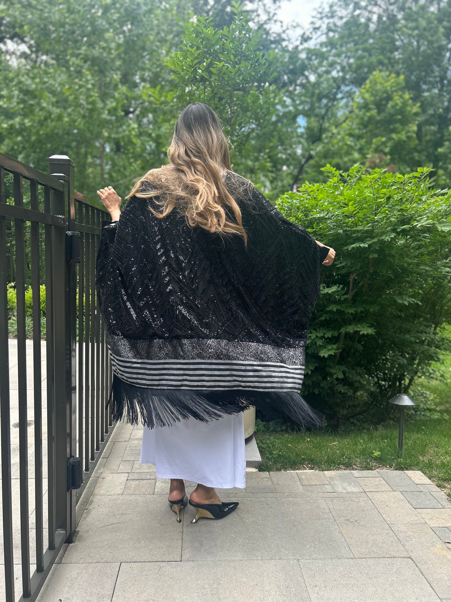 The Embellished Reversible TAYO Cape, Maxi Length