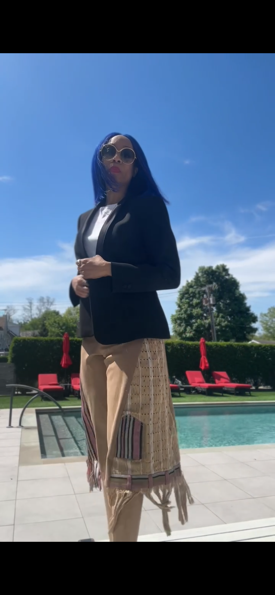 Hand Beaded Asoke UPsideDOWN Culottes in Tan