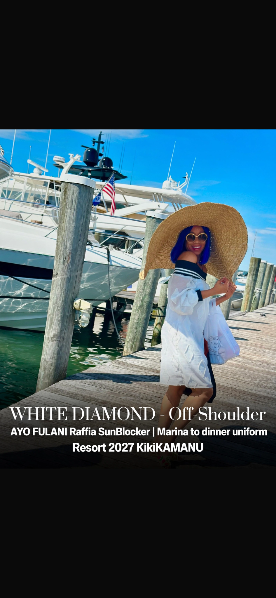Nauti-Preppy White Diamond  Shoulder
