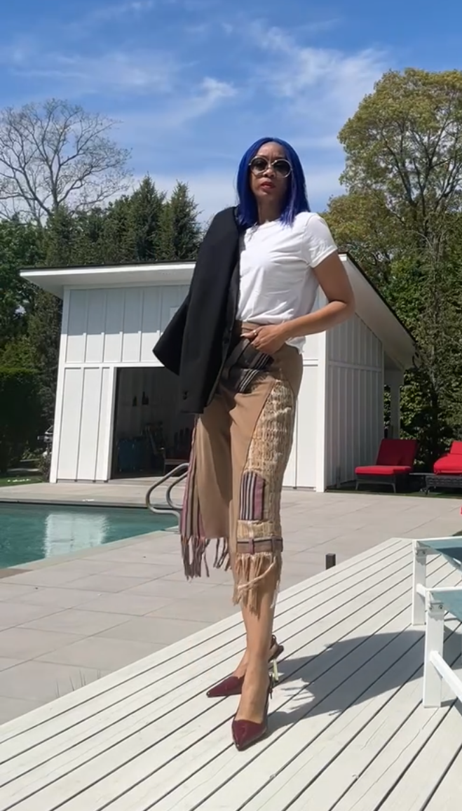 Hand Beaded Asoke UPsideDOWN Culottes in Tan