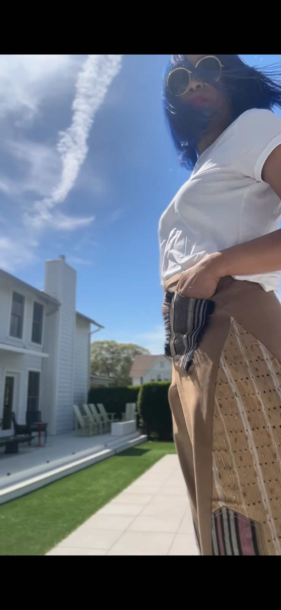 Hand Beaded Asoke UPsideDOWN Culottes in Tan