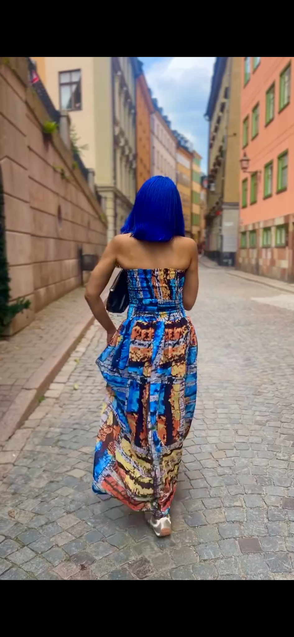 Mykonos Bleu Strapless Maxi