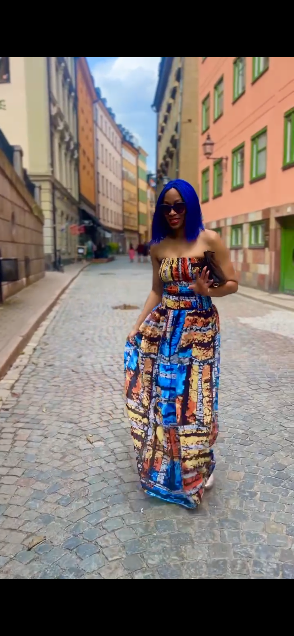 Mykonos Bleu Strapless Maxi