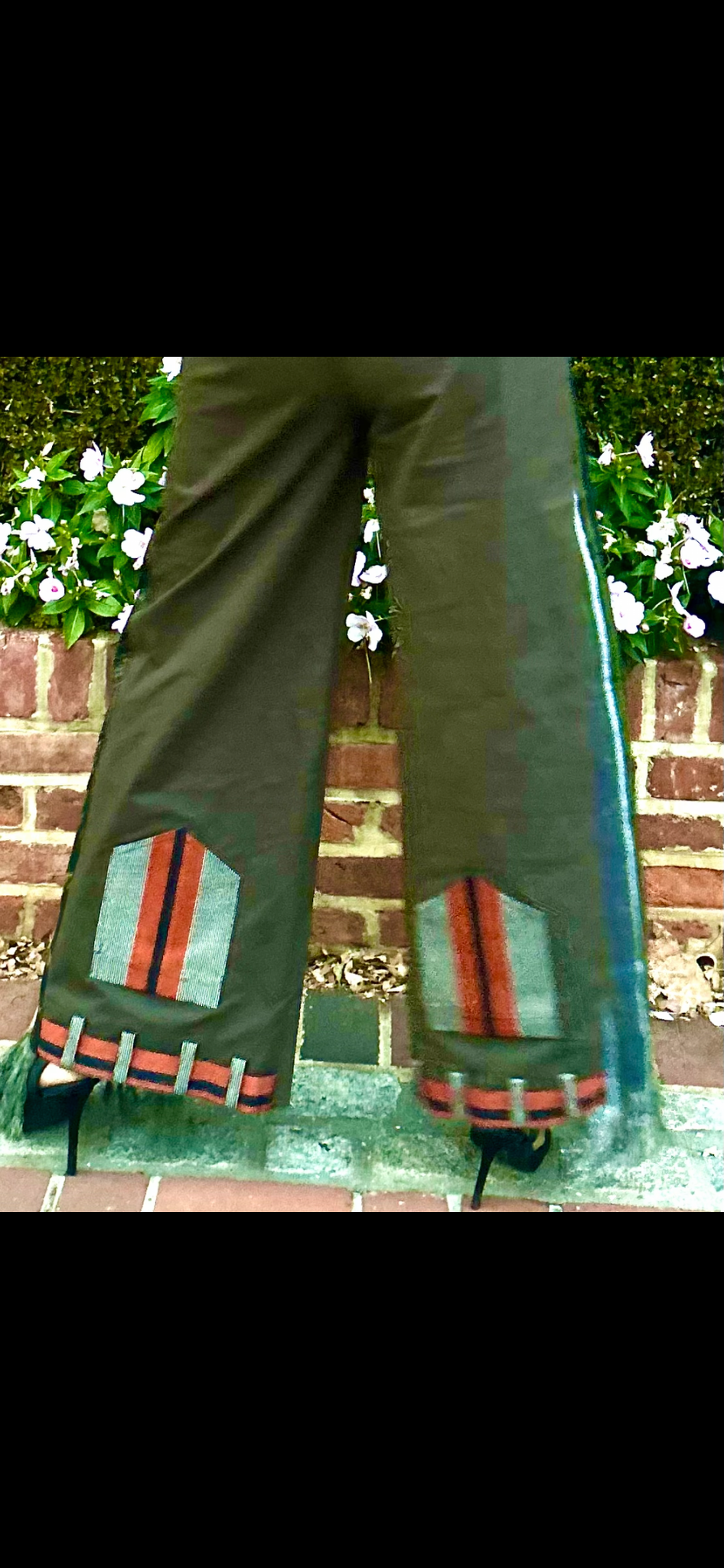 Olive+Orange Unisex UPsideDOWN Asóòke Wide Leg Trousers