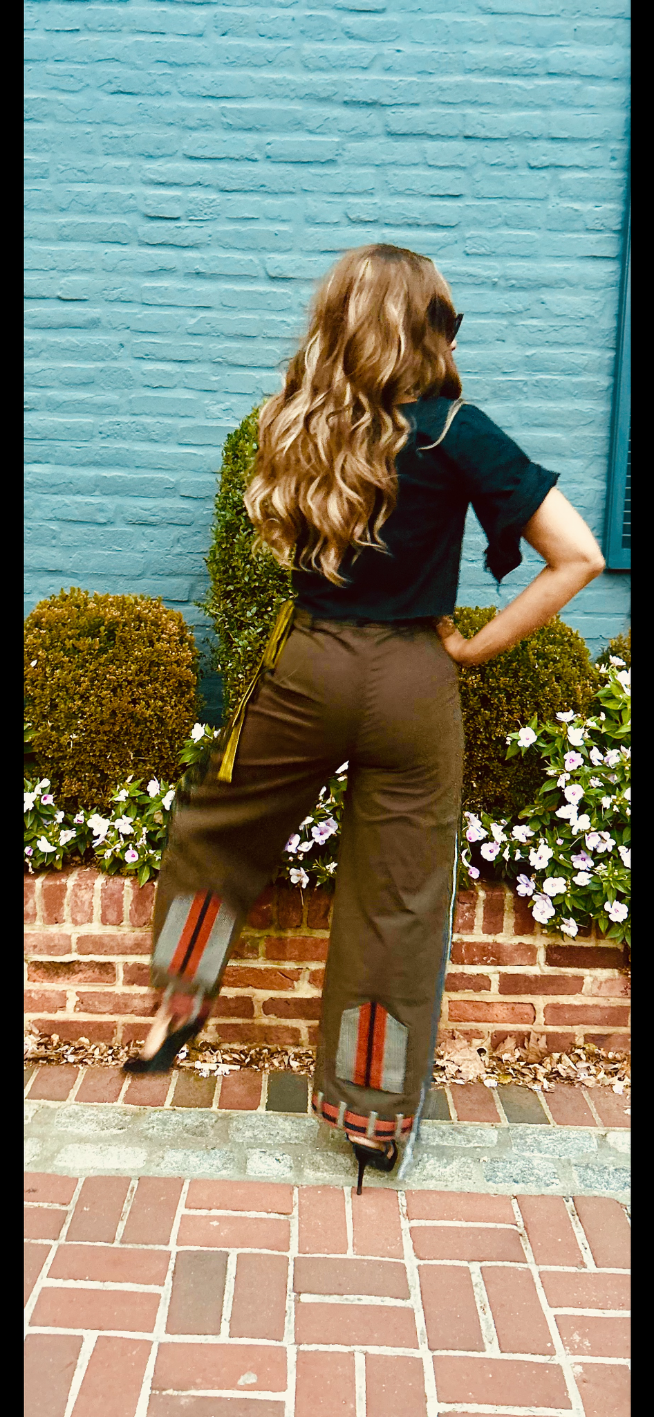 Olive+Orange Unisex UPsideDOWN Asóòke Wide Leg Trousers
