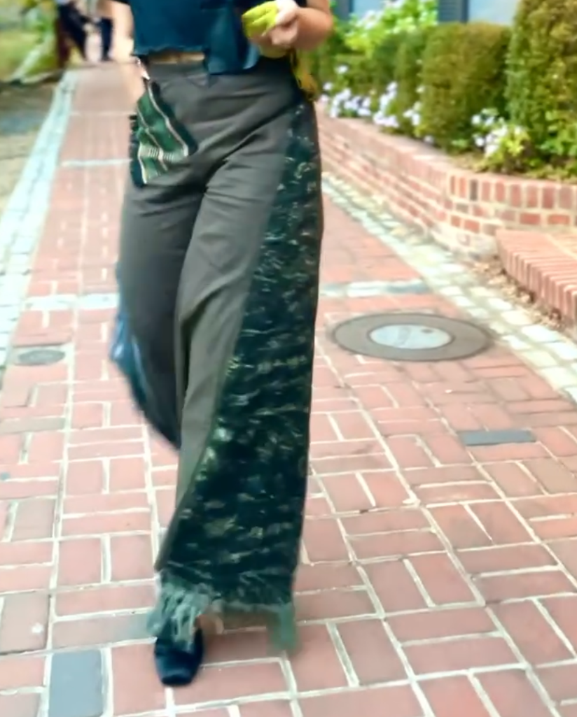 Olive+Orange Unisex UPsideDOWN Asóòke Wide Leg Trousers