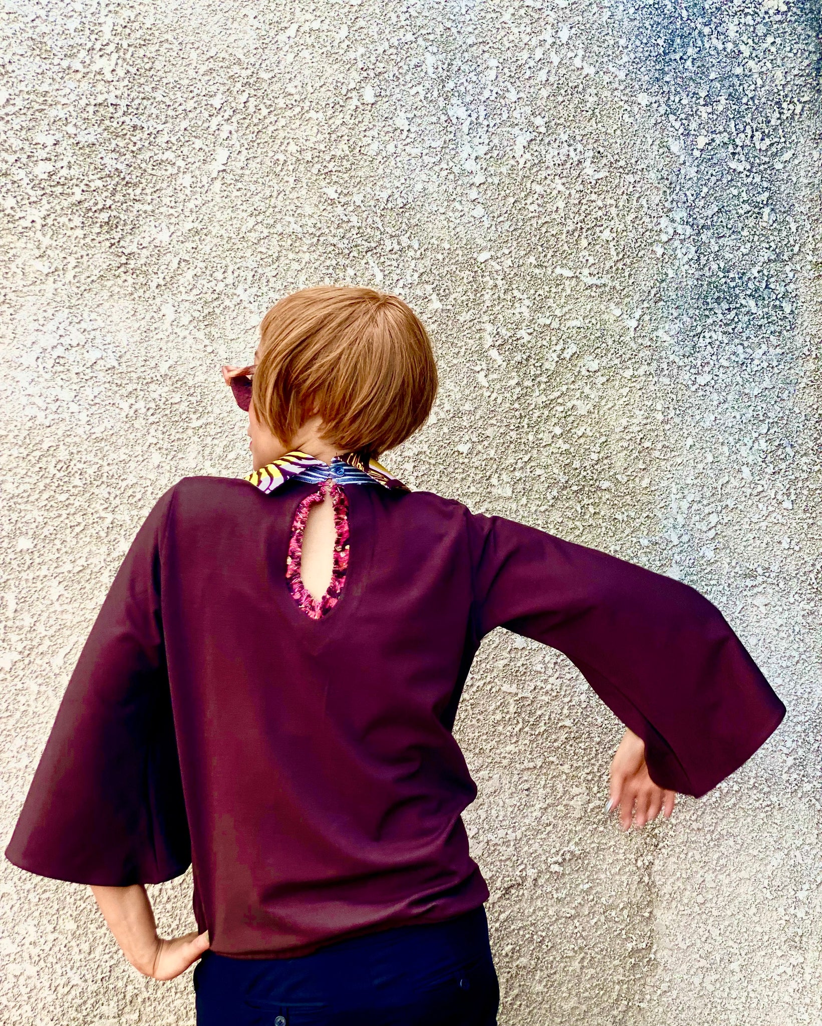 I CAN… Empowerment Blouse with Bell Sleeves in Brown