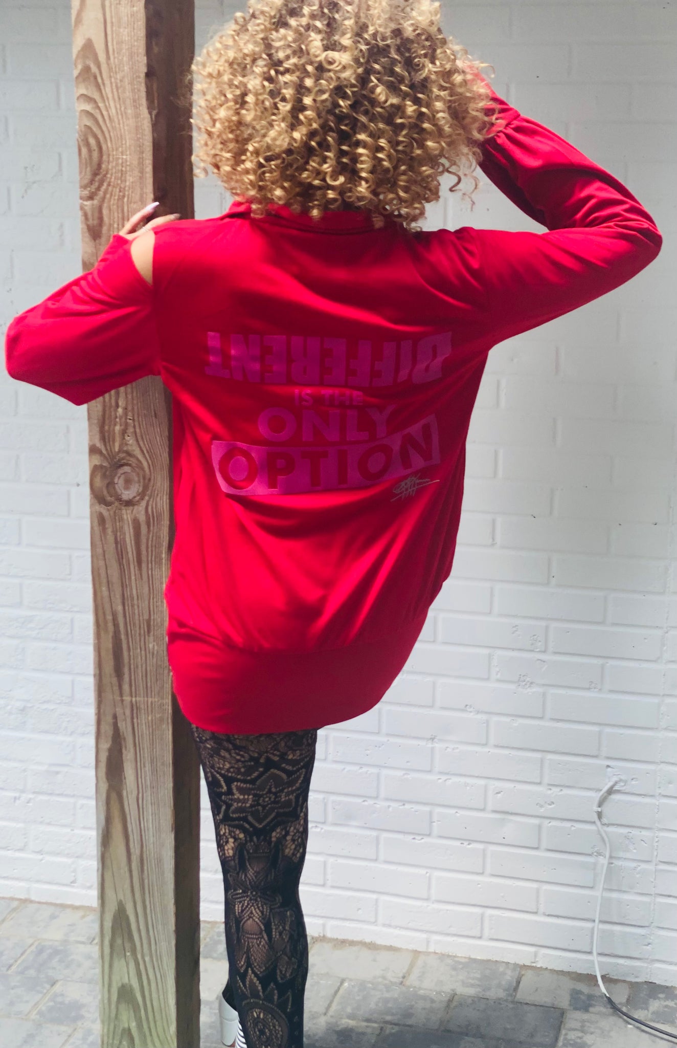 Red ‘Different Is The Only Option’ Blouse
